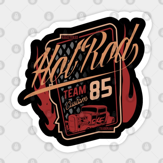 Hot rod team custom 85 classic Sticker by SpaceWiz95